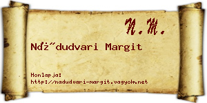 Nádudvari Margit névjegykártya